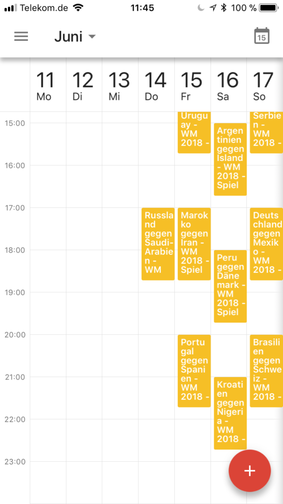 WM 2018 Spielplan als pdf download, Excel & ical Kalender